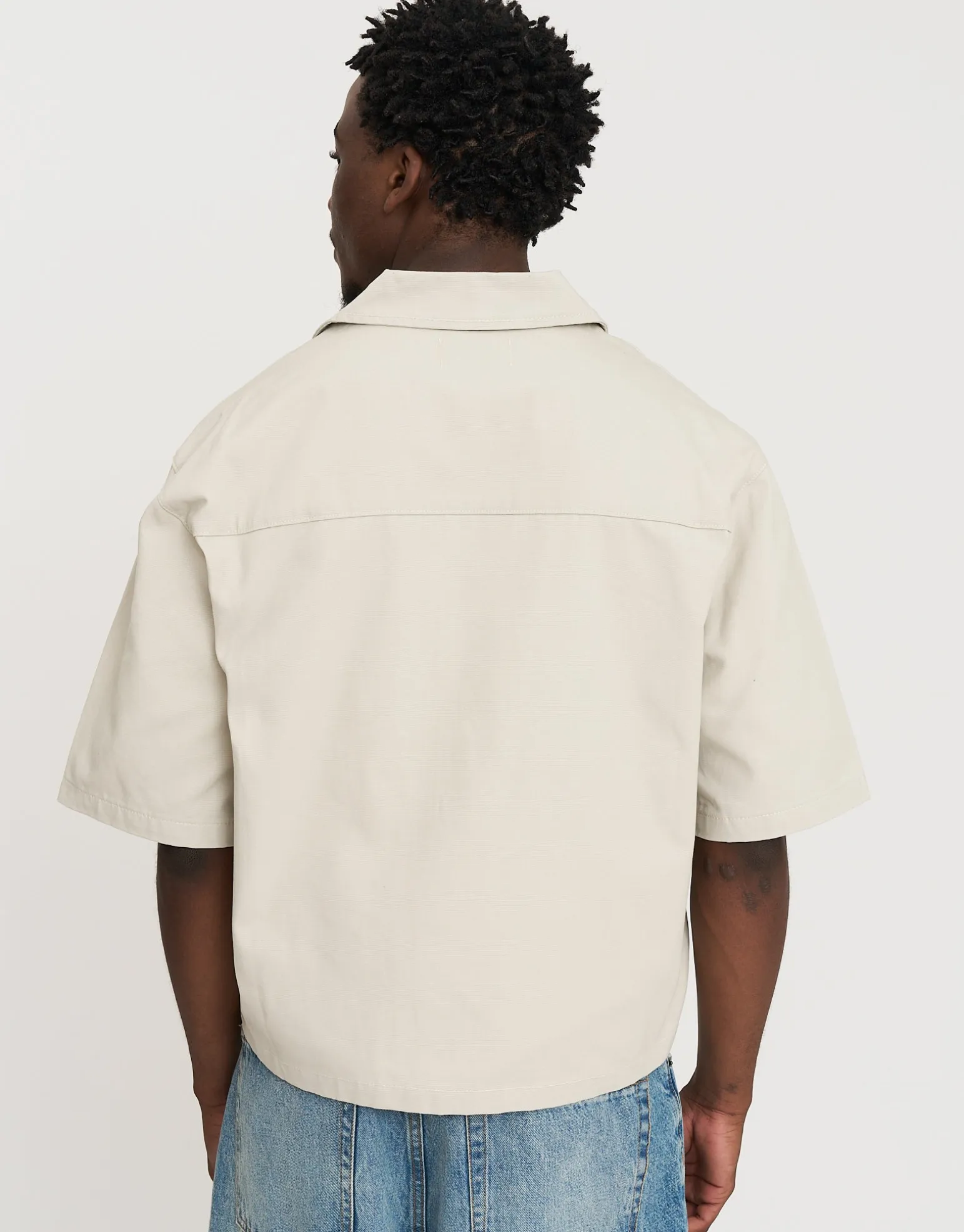 Velocity Cropped Short Sleeve Shirt in Desert Stone