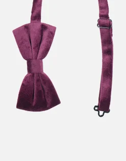 Velvet Bow Tie in Burgundy