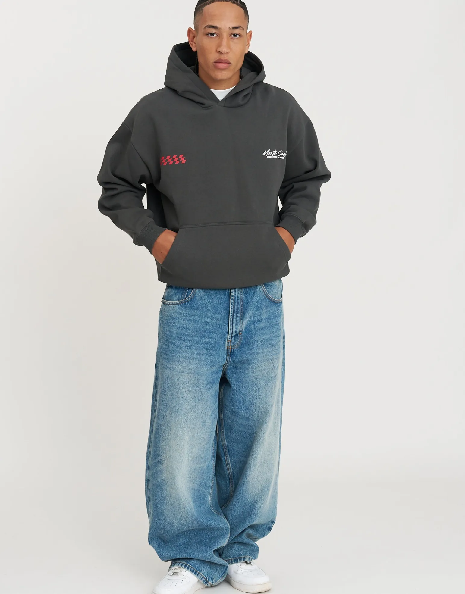 Victory Car Ovesized Hoodie in Pewter Grey