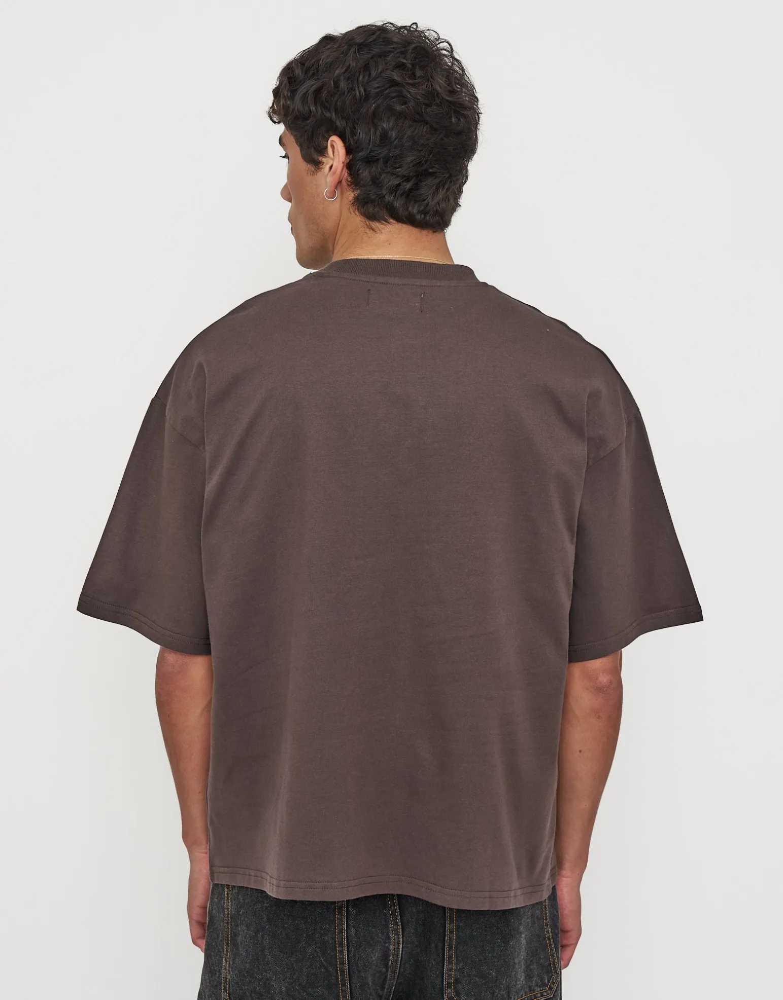 Vintage Box Fit T Shirt in Solid Black