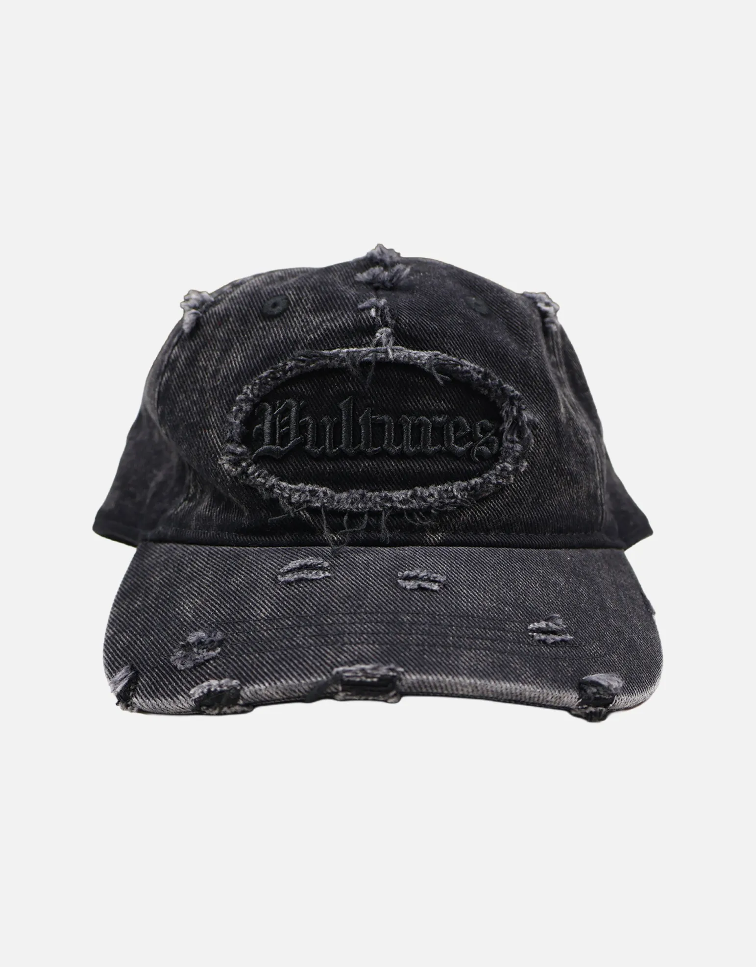 Vultures Distressed Cap in Washed Black