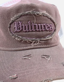 Vultures Distressed Trucker Cap in Pink