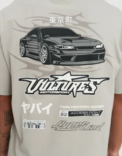 Vultures Motorsport Relaxed Fit T Shirt in Moon