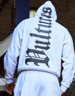 Vultures Oversized Hoodie in Washed Black