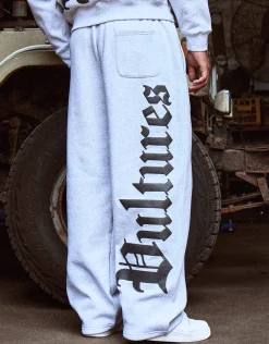 Vultures Wide Track Pants in Washed Black