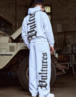 Vultures Wide Track Pants in Washed Black