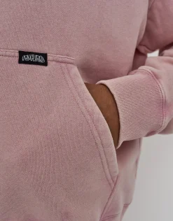 Washed Oversized Cropped Zip Up Hoodie in Pink