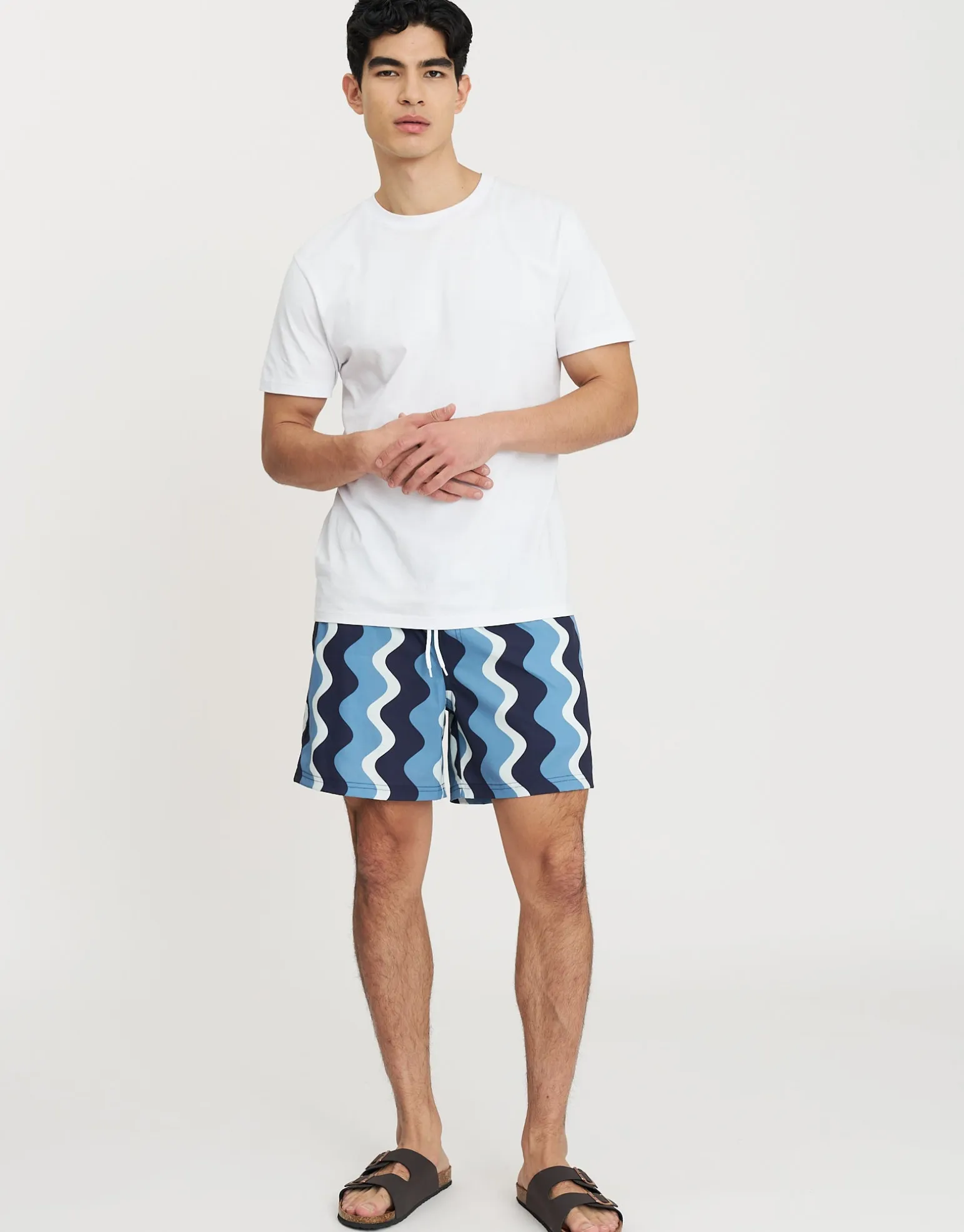 Wavey Swim Shorts in Blue