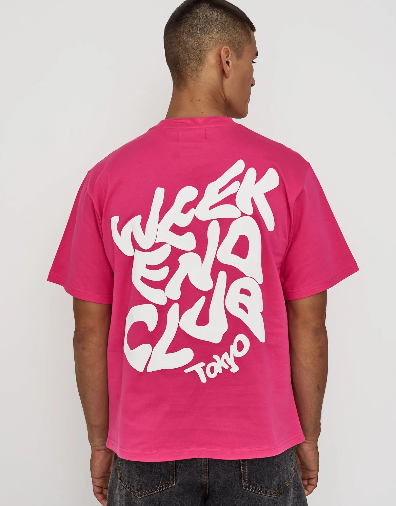 Weekend Club International Relaxed Fit T Shirt in Black