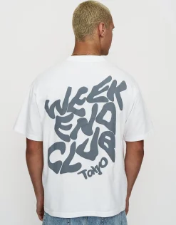 Weekend Club International Relaxed Fit T Shirt in Slate