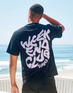 Weekend Club International Relaxed Fit T Shirt in Sunset Pink