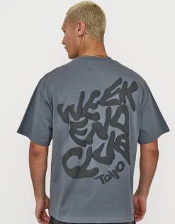 Weekend Club International Relaxed Fit T Shirt in Sunset Pink