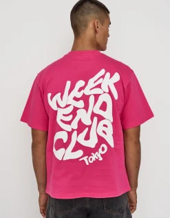 Weekend Club International Relaxed Fit T Shirt in Sunset Pink