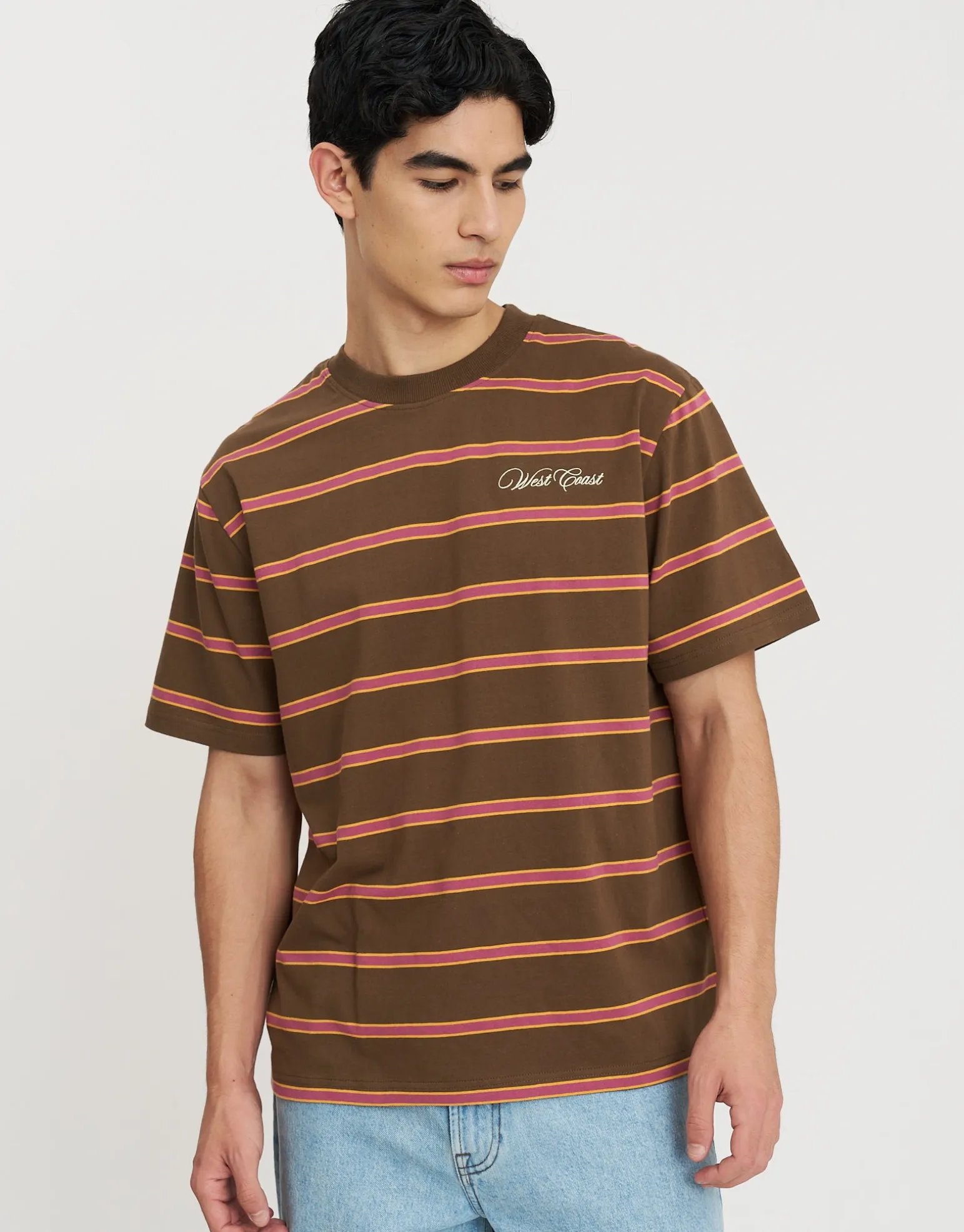 West Coast Striped Relaxed Fit T Shirt in Multi