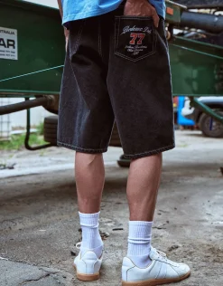 West Divison Baggy Fit Jorts in Bleached Grey