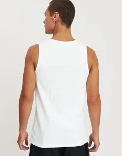 Wide Rib Cotton Singlet in Asphalt