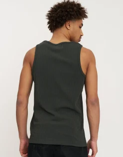 Wide Rib Cotton Singlet in White