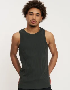Wide Rib Cotton Singlet in White