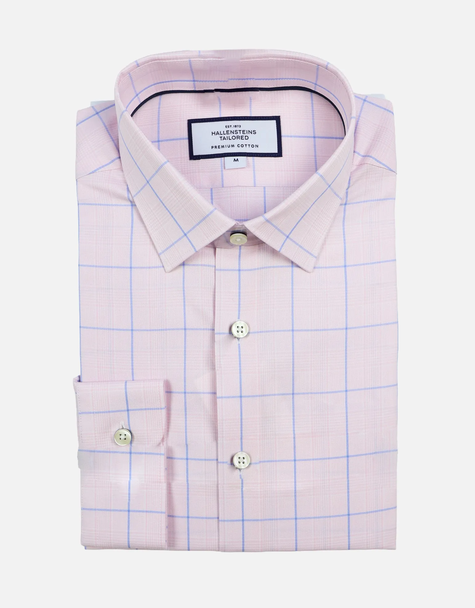 Window Grid Long Sleeve Dress Shirt in Light Blue