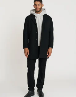 Wool Blend Overcoat in Biscuit