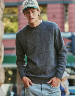 100% Wool Crew Neck Knit in Charcoal
