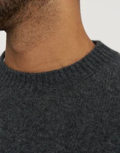 100% Wool Crew Neck Knit in Charcoal