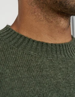 100% Wool Crew Neck Knit in Green