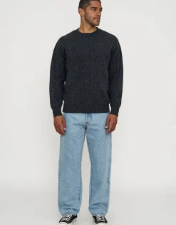100% Wool Crew Neck Knit in Steel