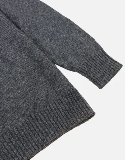 100% Wool Crew Neck Knit in Steel