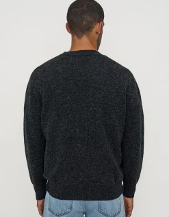 100% Wool Crew Neck Knit in Steel