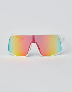 Xavier Shield Sunglasses in White/orange