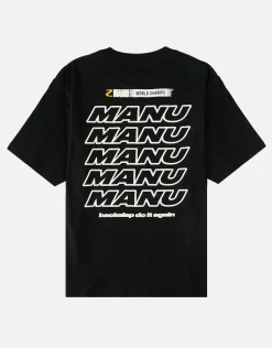 Z Manu World Champs Relaxed Fit T Shirt in Solid Black